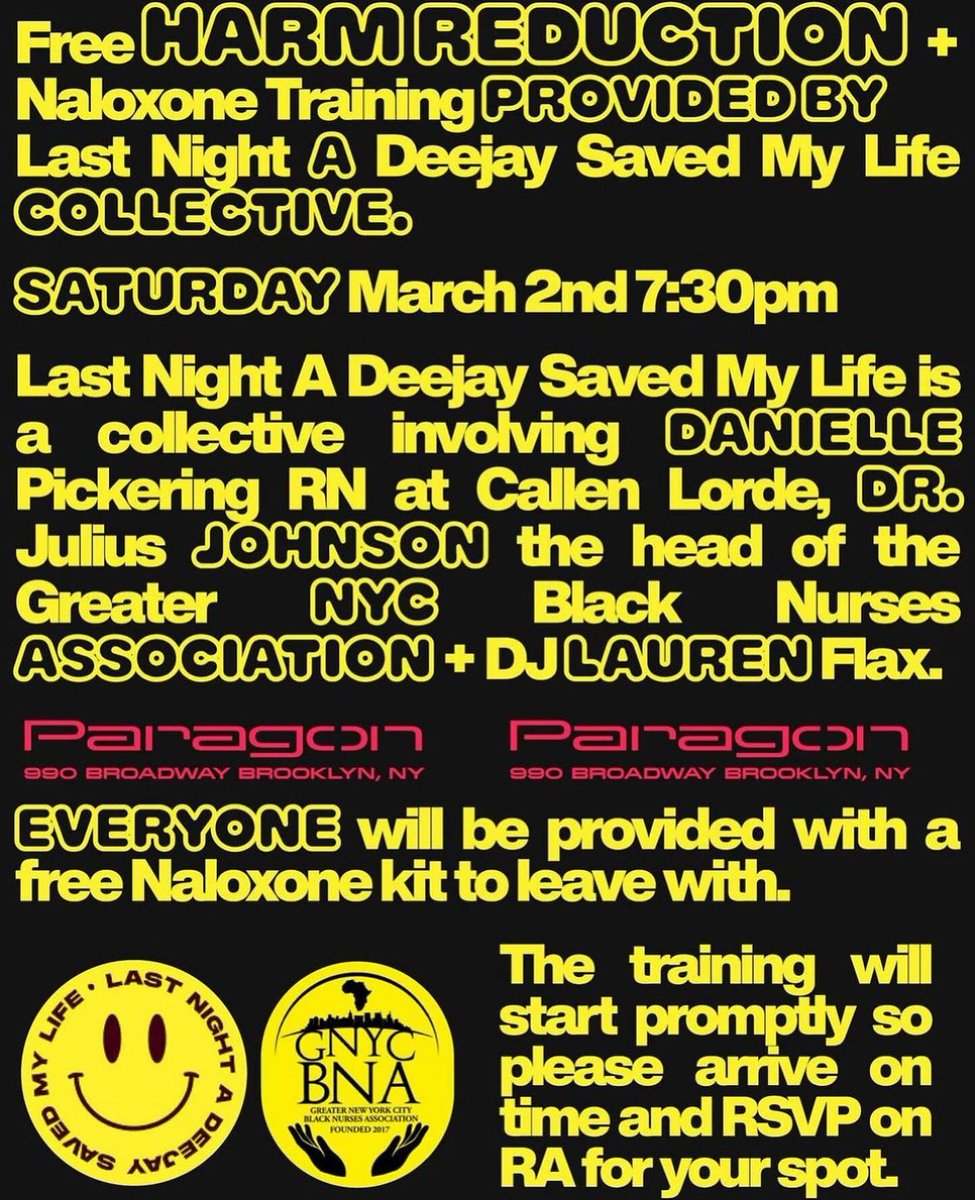 This Saturday at Paragon is our next Harm Reduction training. Free Nalaxone (Narcan) and fentanyl / xylazine test strips. Things are pretty dire, lets look out for one another 🤍