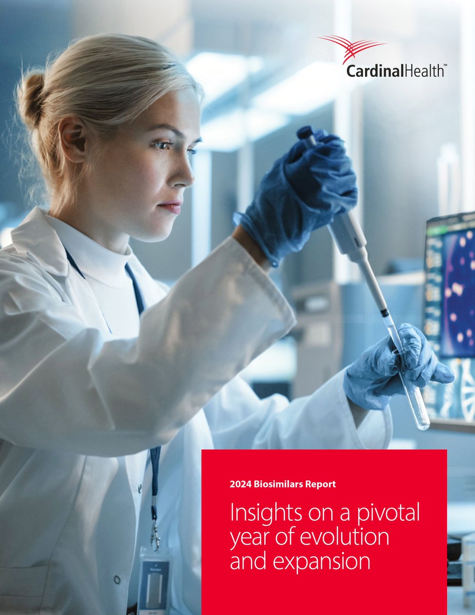 KerryC's tweet photo. Today, Cardinal Health released the 2024 Biosimilars Report: insights on a pivotal year of evolution and expansion, a research report focused on the developments likely to have the biggest impact in 2024 and beyond. 

Download the report here: https://t.co/prxNRGvSC3 https://t.co/akt0YAJENu