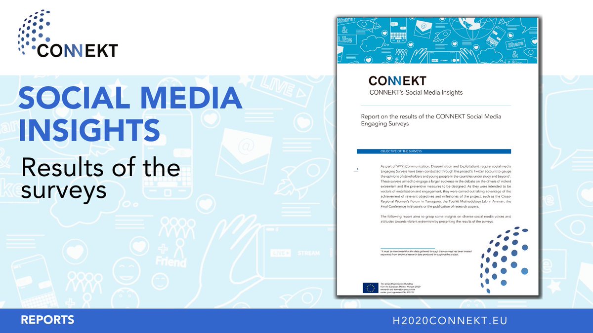 We thank all people (young people, CSO reps',  researchers...) who took part throughout this project in our surveys on social media. 

Although separate from the empirical research, they gauged initial impressions on pressing research topics.

📘Results 👇
h2020connekt.eu/publications/e…