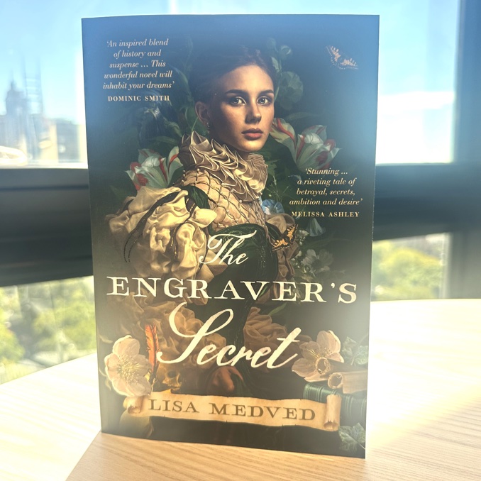 Hot off the printing press. Look at that golden glow. Only FOUR WEEKS to go before The Engraver's Secret is launched into the world. How excited am I? 🤩😆😍🥲🥳 @HarperCollinsAU @roberta_ivers #newrelease #HistoricalFiction