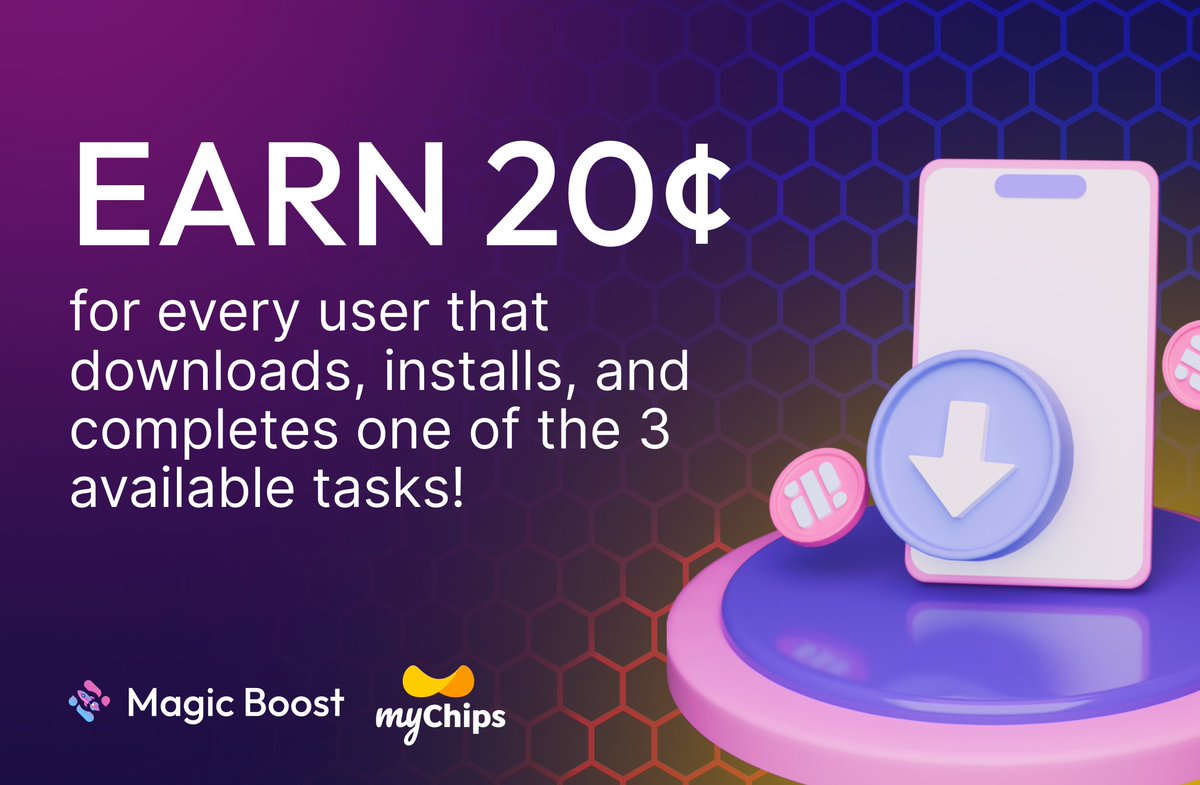 🚨 New Offer is Live on #MagicBoost - AppGift 🚨 🤑 Earn 20¢ for every user that downloads, installs, and completes one of the 3 available tasks! 🌎 Available: CA, FR, DE, IT, ES, GB ⛔ Restrictions: Only Android users 👉 Sign Up: magic.store/magic-boost