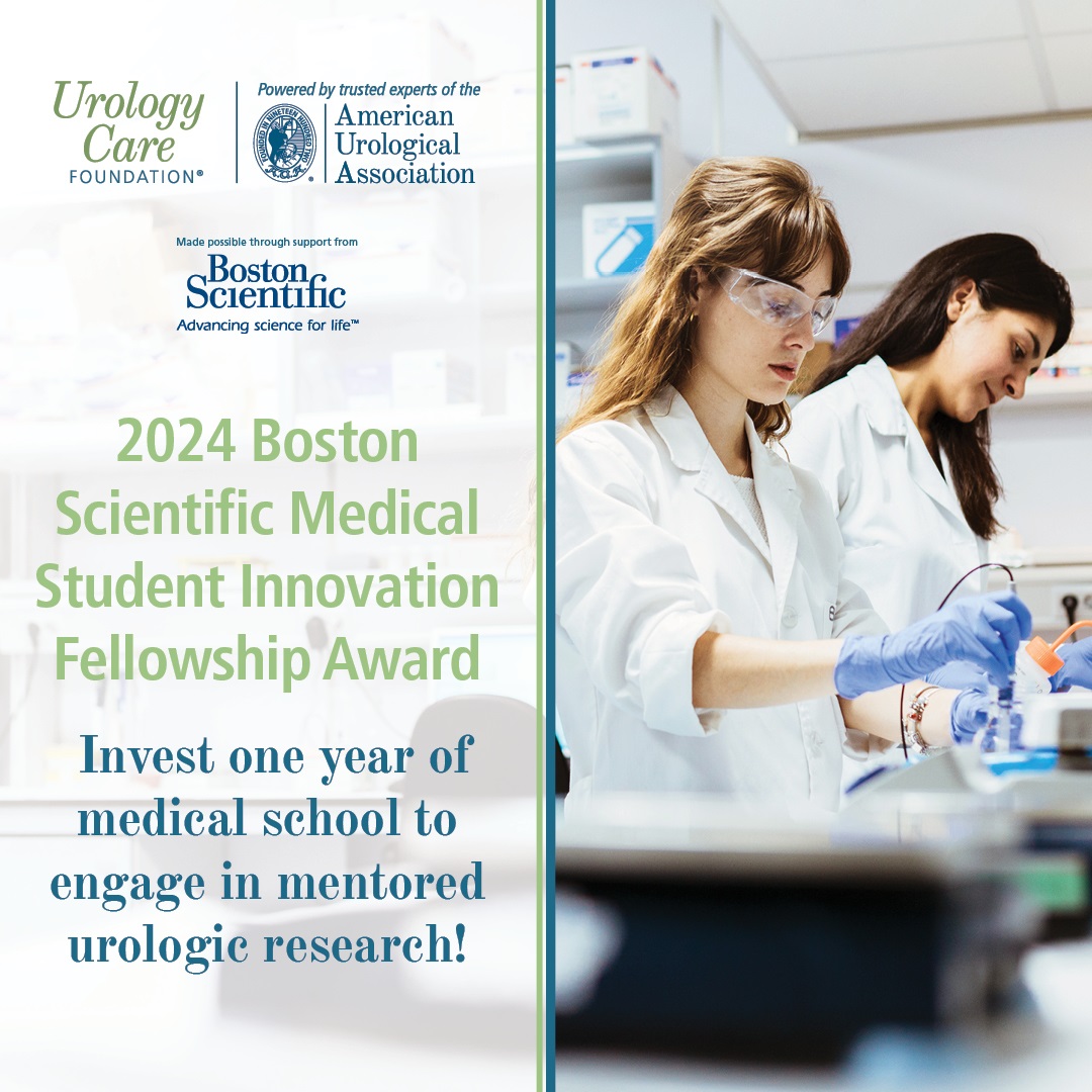 This award is an opportunity for medical students from racial and ethnic backgrounds underrepresented in urologic research to dedicate one year of medical school to innovative research. Apply Now! ➡️ bit.ly/3IdLXCB #AUA #Urology @bsc_urology