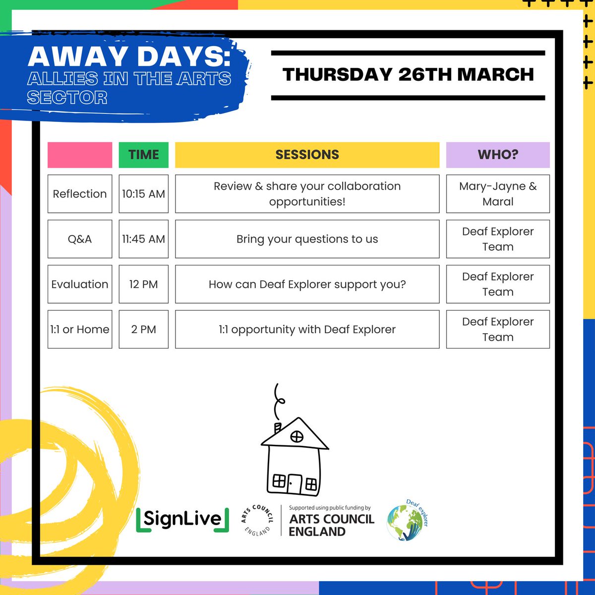 🎉 OFFICIAL PROGRAMME LAUNCH 🎉

Our event ‘Away Days: Allies in the Arts Sector’ is fast-approaching and we are super excited to share with you, the official programme!🤩

You don’t want to miss this!

Your FREE place at the event can be secured here:
eventbrite.co.uk/e/away-days-al…