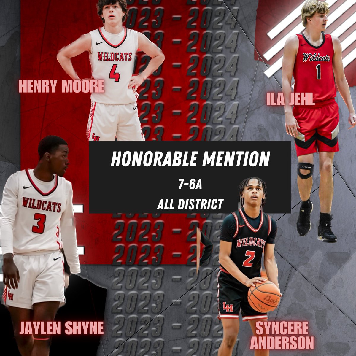 Joe Duffield (@lhwildcathoops) on Twitter photo Congrats to <a href="/Henrymoore214/">Henry Moore</a> <a href="/jaylen_shyne2/">Jaylen shyne</a> <a href="/ila_jehl/">Ila jehl</a> <a href="/_Syncere1/">Syncere Anderson</a>
Honorable Mention! 🏀🐾 #Family Congrats to <a href="/Henrymoore214/">Henry Moore</a> <a href="/jaylen_shyne2/">Jaylen shyne</a> <a href="/ila_jehl/">Ila jehl</a> <a href="/_Syncere1/">Syncere Anderson</a>
Honorable Mention! 🏀🐾 #Family