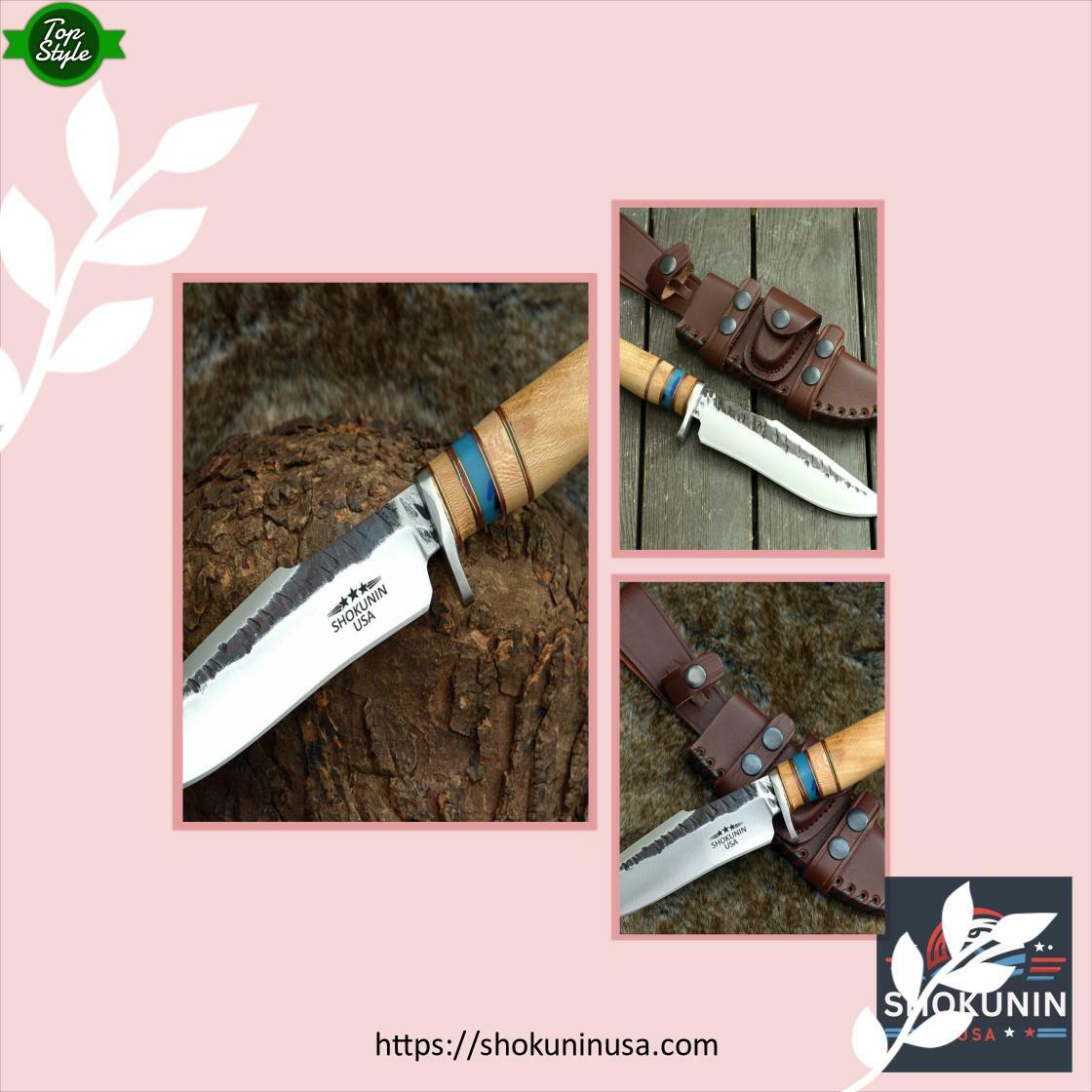 In stock. Going soon. Reign Damascus Bowie Knife with Exotic Leopard Wood Handle only at $69.00.. 
shokuninusa.com/products/knife…
#chefsofinstagram #CookingGifts