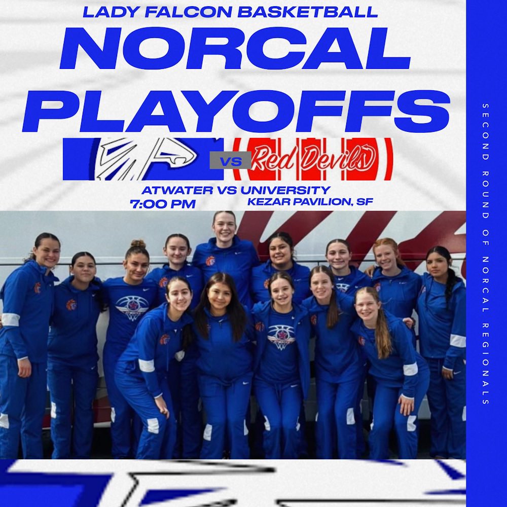 Girls 🏀 @ University HS 🔴😈 📍Kezar Pavilion, San Francisco ⏰ 7pm 🎉 NorCal Playoffs, 2nd round 📺 nfhsnetwork.com/schools/san-fr… #WeAreAtwater🟦⬜️