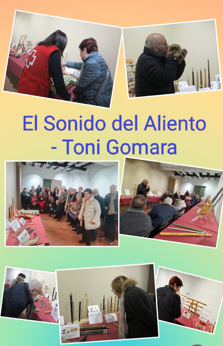 Nunca nos cansaremos de decir que Estaciones Sonoras es absolutamente intergeneracional. En esta imagen podemos ver cómo los colegas de #ReforzandoVinculos, de Cruz Roja Cascante, han visitado en grupo la exposición "El sonido del aliento" donde nuestro vecino Toni Gómara no...