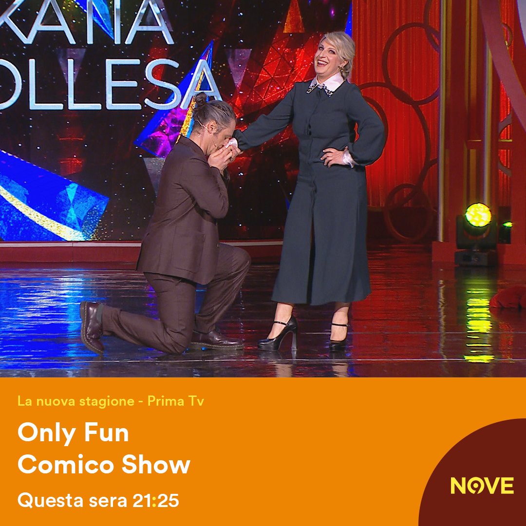 nove's tweet image. Finalmente è giovedì e torna #OnlyFun: #ComicoShow - questa sera alle 21:25 in prima TV sul #NOVE
