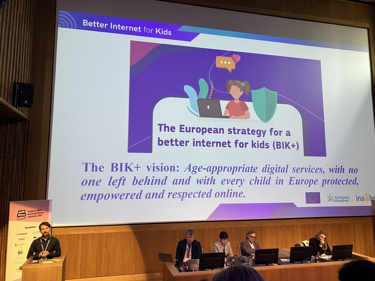 Insafenetwork's tweet image. Our own Insafe network Coordinator Hans Martens is presenting the Better Internet for Kids initiative, and the work and many initiatives and resources produced by the Insafe network 👏🏼✅

#MLMatters #MediaLiteracy