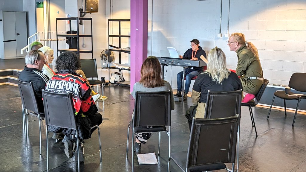 Today is day 4 - using Marti's book as inspiration, Kit has built a framework for the piece. Together we've been playing with music, movement, monologue, accents, sequins, wigs, and even rollerskates...! <a href="/kit_green/">Kit Green</a>