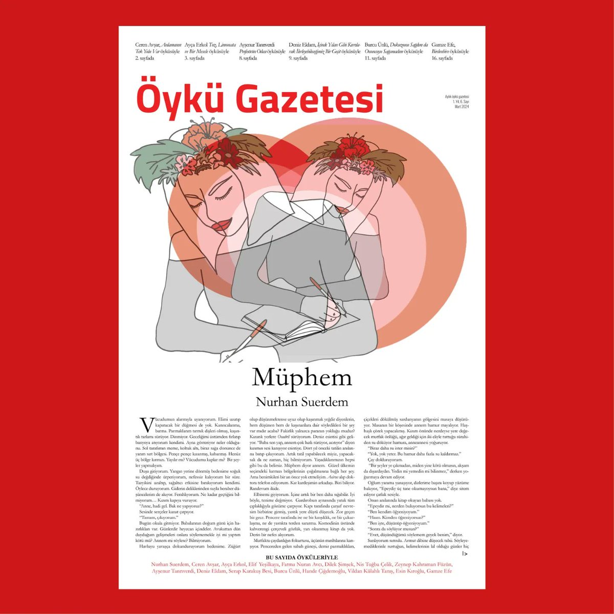 Öykü Gazetesi'nin Mart sayını gece yarısından itibaren veveya.net'te yayında olacak. 📰🗞️