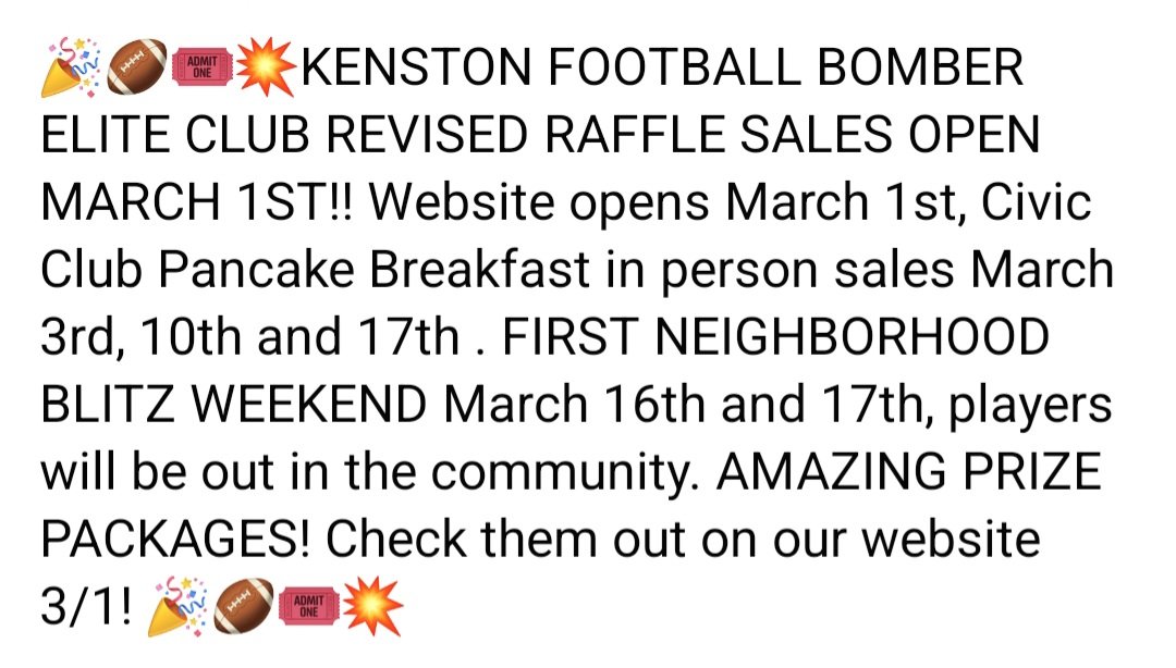 Starting soon!!! Kenstonbombereliteclub.com @Bomber_Football @KenstonKHS @BomberEliteClub @KenstonFootball @Bomber_Football @KenstonKMS @KenstonKIS