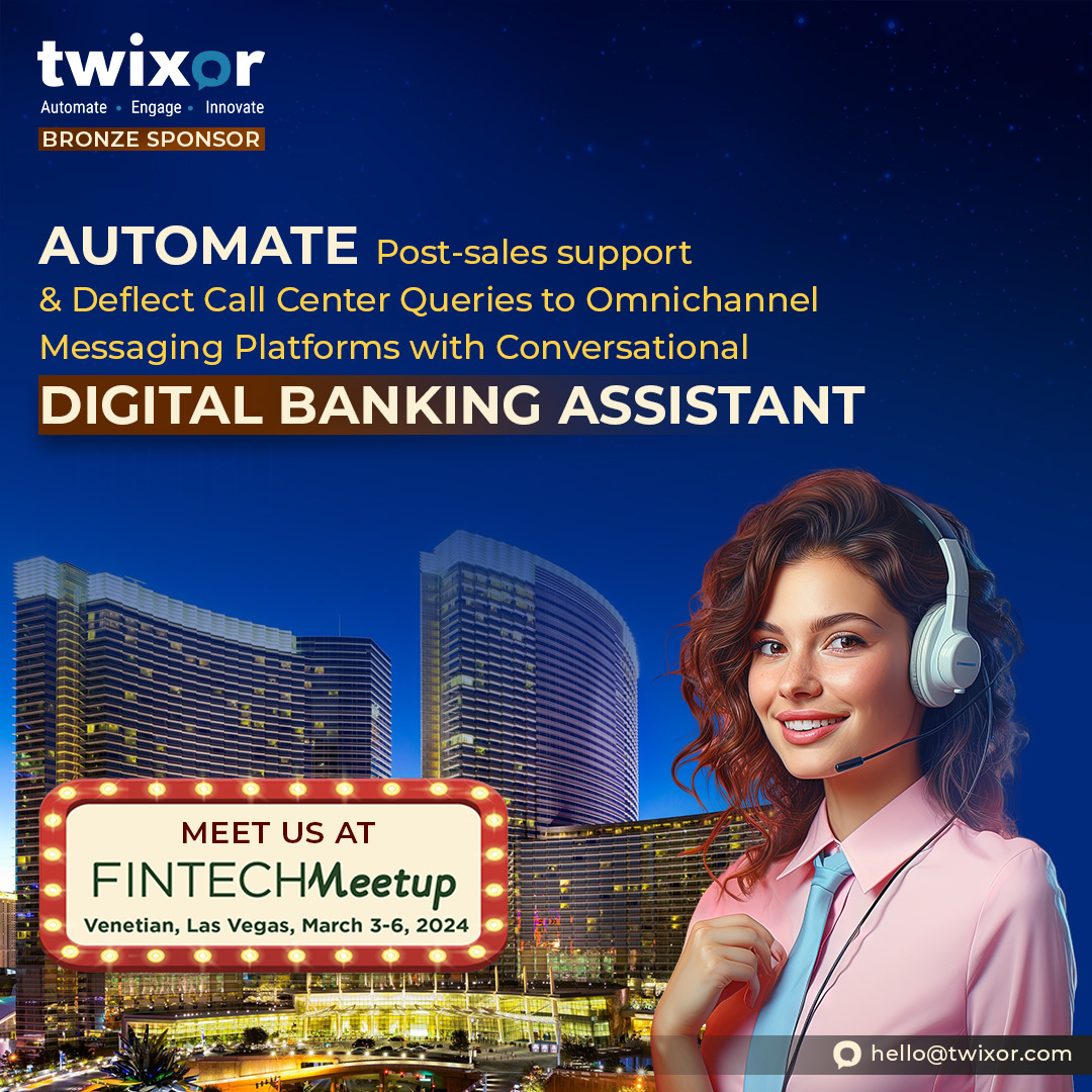 twixor_digital's tweet image. Do visit our booth in the Fintech Meetup to experience the automation of IVRs and pots-call supports through customers’ preferred messaging channels. zurl.co/YiRX

#ConversationalAi #contactcenter #cxautomationplatform #twixor #IVR #fintech