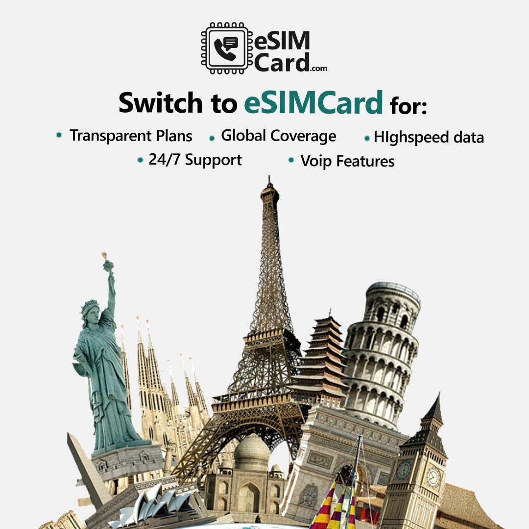 Global connectivity, simplified. eSIMCard: High-speed data, crystal-clear VoIP, transparent plans, & 24/7 support. #TravelTech #eSIM #goeverywhere #esimcard #esimcard #VoIP #voipservices #VoIPTechnology #highspeeddata #highspeeddatainternet