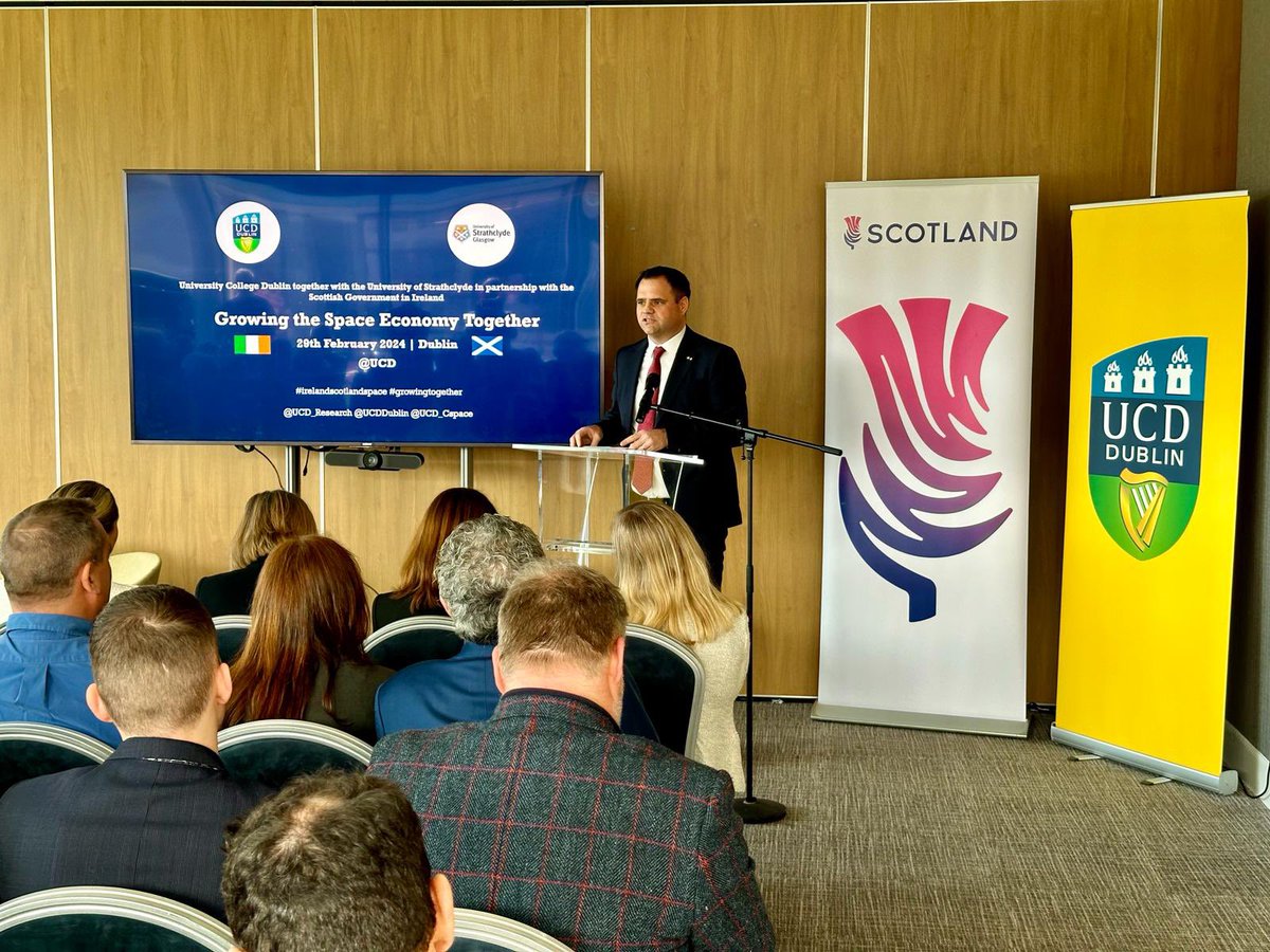 Full house at <a href="/UCD_Research/">UCD Research</a>’s exciting event exploring Scottish and Irish collaboration for growing the space economy! 🛰️💫

Thanks to Minister <a href="/nealerichmond/">Neale Richmond</a>. and Scottish and Irish partners for their valuable contributions.