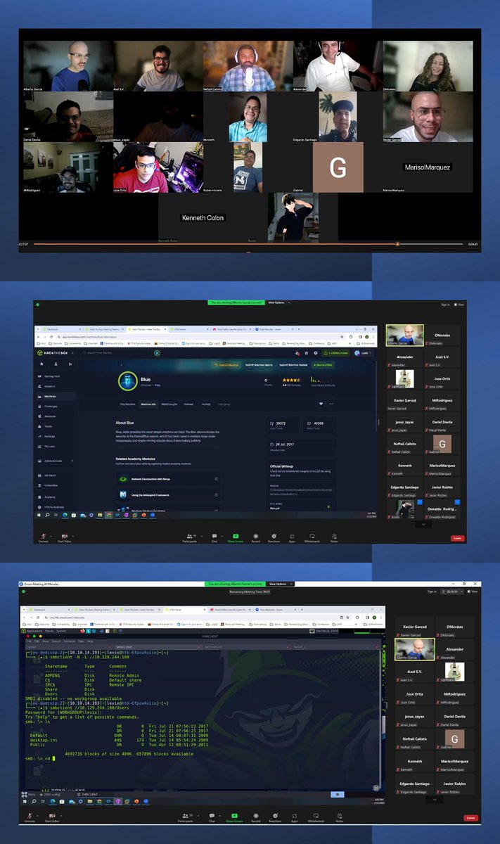 AlbertoJGarci11's tweet image. 🚀 Éxito total en nuestro #HTBMeetupPR! Sumergidos en el mundo de #LinuxParaHackers 🐧💻 Analizamos la vulnerabilidad de #EternalBlue y cómo protegernos. Destacamos con una demo en vivo de hacking! Reafirmamos nuestro compromiso con la #Ciberseguridad.🔐#SemillaCyber💥