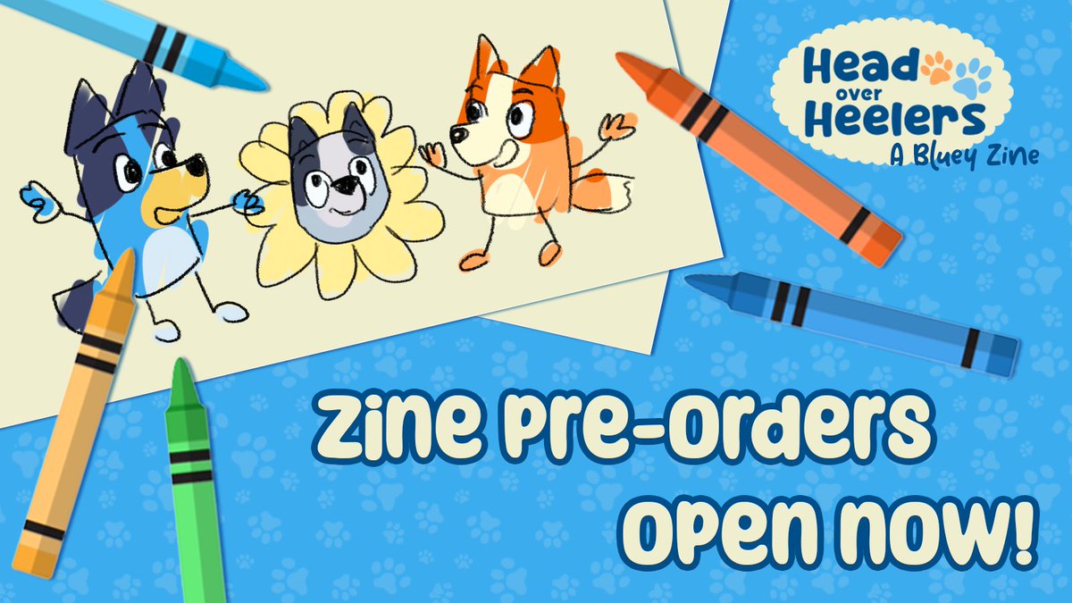 BlueyZine's tweet photo. Cheese and Crackers! Can you believe it?! Our pre-orders are now OPEN!

💙🧡Snag your zine and merch now at: 
https://t.co/FghYGEWZjq https://t.co/O2mWuGAjXG