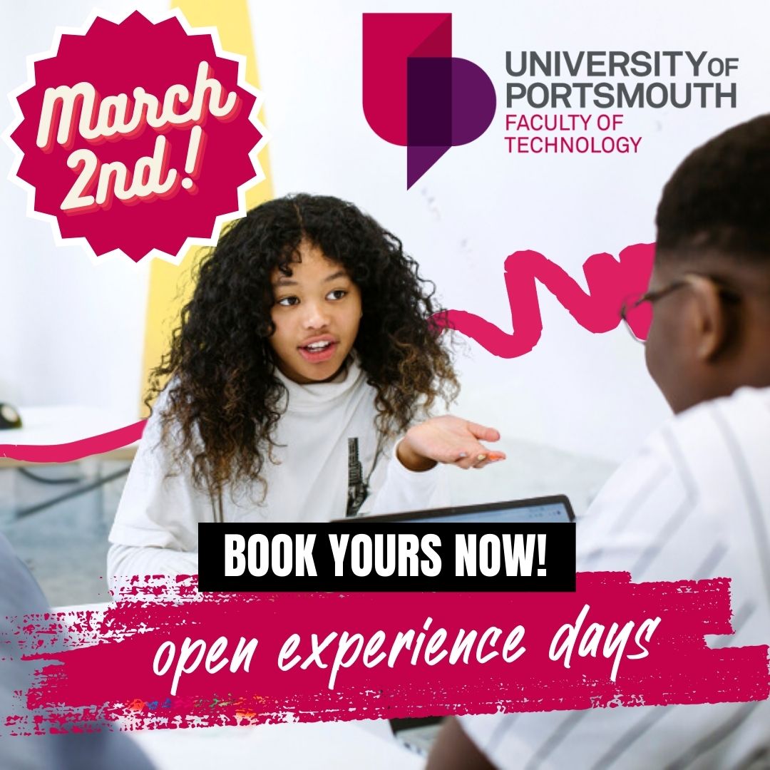 Enjoy a glimpse into your study @portsmouthuni with one of our open experience days!💜🔮 Book yours today for a range of dates: go.port.ac.uk/BookOED March 2nd March 23rd April 20th #PortsmouthUni #IslandCity