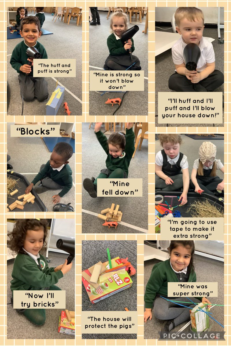 Nursery have been busy building their own houses for the three little pigs. We used different materials and tested our houses using a hair dryer, we had to make sure they were strong and sturdy! 🧱🪵🐷 #sjsbSTEM #sjsbUtW @sjsbMrsEllison @StJosephStBede @STOC_CAT