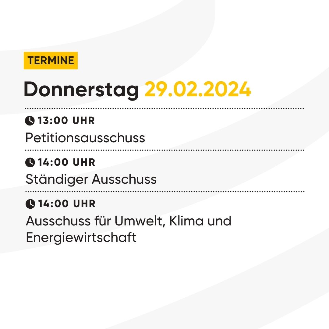Heute finden drei Ausschüsse im @Landtag_BW statt. Hier geht's zu den Tagesordnungen 📃: 👉 fcld.ly/tagesordnungen /Team LandtagBW