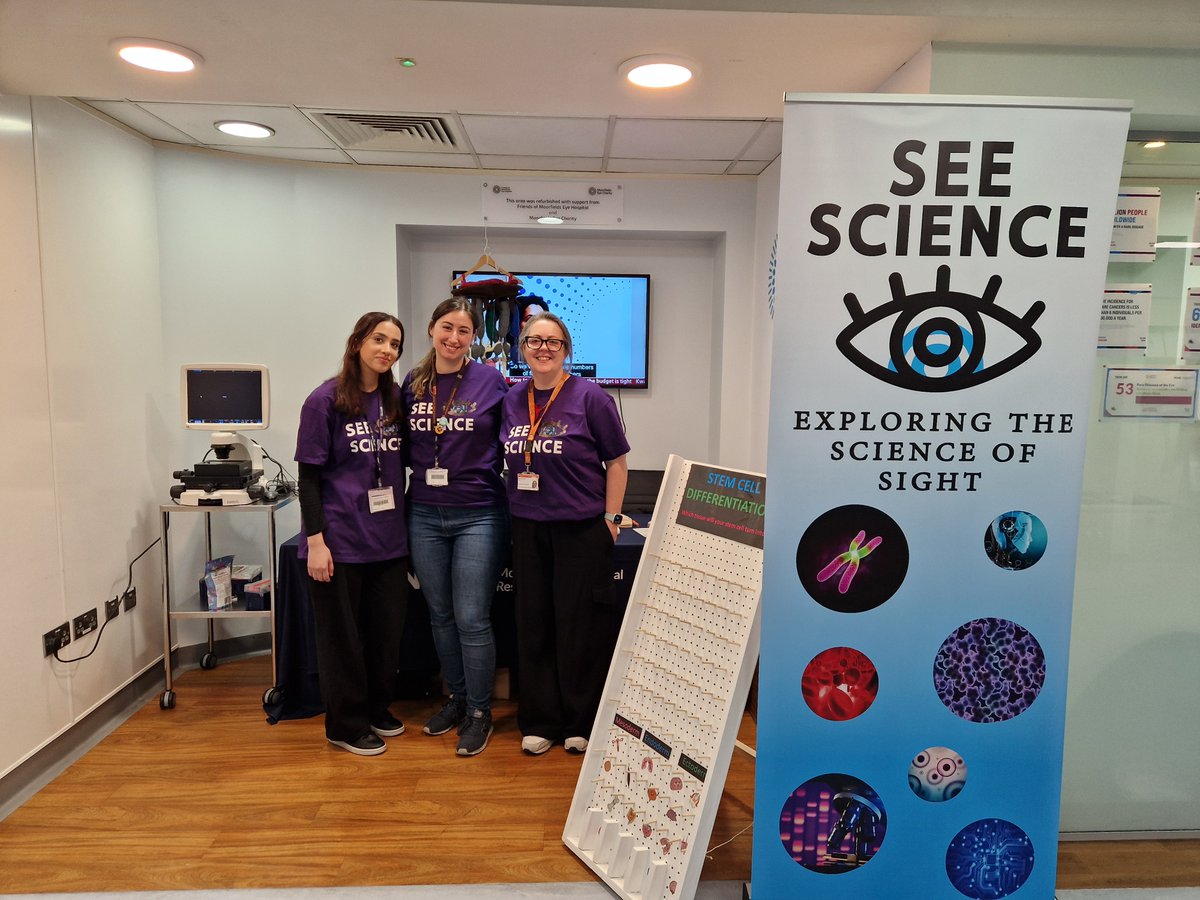 Join @AlcafeAna, @zaynabnb and @amandajaynecarr as they explain their work on macular disease using #stem cells. Learn about creating eye cells in a dish and the potential for new treatments.  📍Moorfields, City Road #RareDiseaseDay