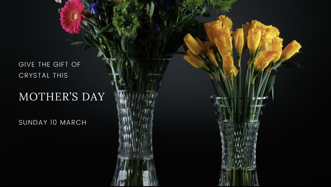 For some of our subscribers, Sunday 10 March is a day to celebrate the women in your life who have raised &amp; supported for you for many years.

Our crystal captures heritage craftmanship, understated luxury &amp; unparalleled beauty.

Browse the selection
cumbriacrystal.com/collections/mo…