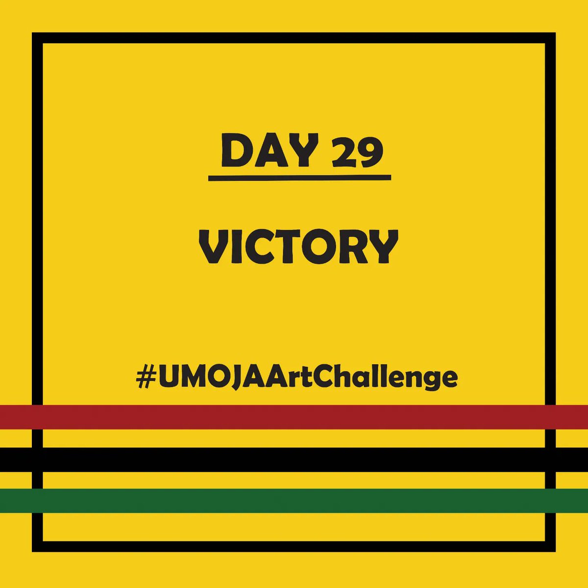 umoja_challenge's tweet photo. Final day of the #UMOJAArtChallenge we close things out with the word:

[VICTORY]

Post your drawing in the comments below. 
Tag: #umojaartchallenge

#BlackHistoryMonth https://t.co/1vKd4BAHcO