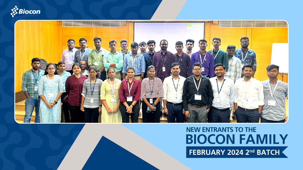 Bioconlimited's tweet photo. #WelcomeToBiocon: Excited to welcome the latest batch of #Bioconites who joined us in February 2024! Congratulations, and we look forward to leveraging your energy and expertise as we achieve bigger milestones in the future. #Biocon https://t.co/IaV8ImhUfG