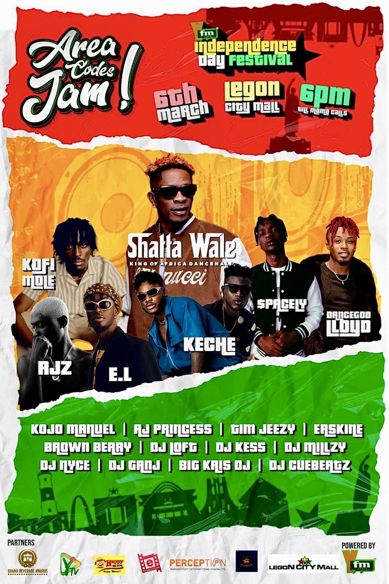 AccraGuyy's tweet image. YFM #AreaCodesJam INDEPENDENCE DAY FEST🇬🇭

🗓️: 06-03-24 
📍: Legon City Mall  
⏰: 6PM
🆓: yfmghana.com/area-code-jams/
