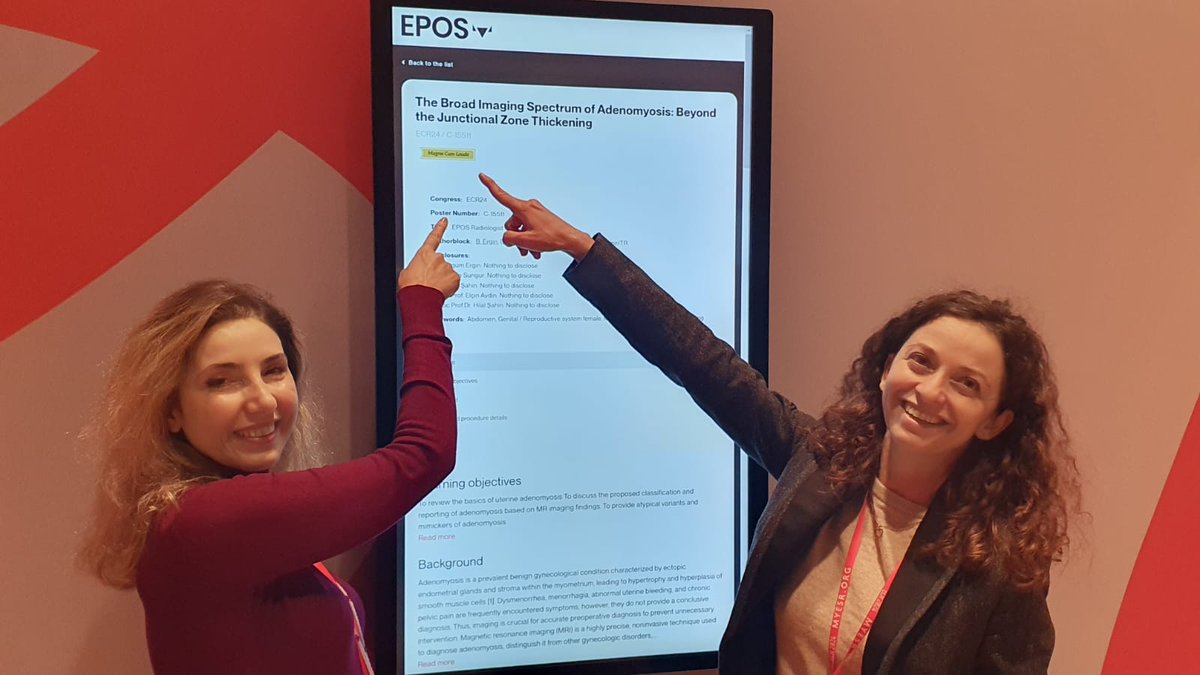 Are you interested in gynae imaging? Then have a look to our EPOS in #ECR2024 with the award Magna cum laude🥇