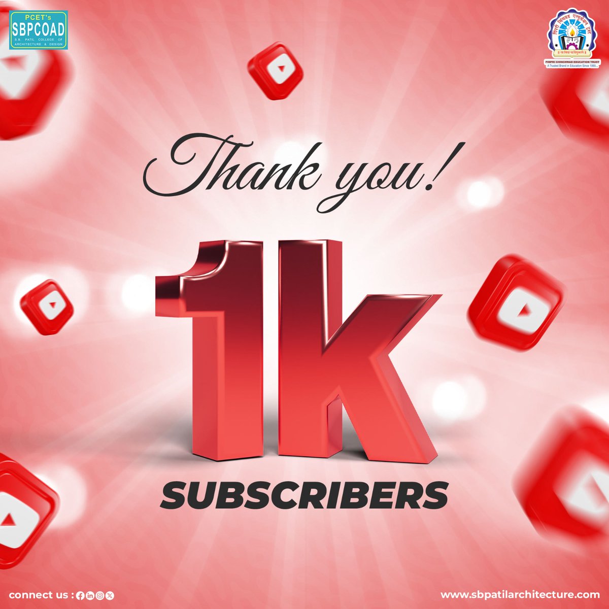 SBPCOAD's tweet photo. 🥳Cheers to hitting 1k subscribers on #SBPCOAD's YT channel! 🎉 Here's to the first milestone of many more to come!🎊

Subscribe now on YouTube for all the latest updates!!
YT Link: https://t.co/oS5PS5iuW9 

#PCET #1kSubscriber #1000K #Youtube #Congratulations #1kSubsCelebration https://t.co/ZIuRmIUfpc