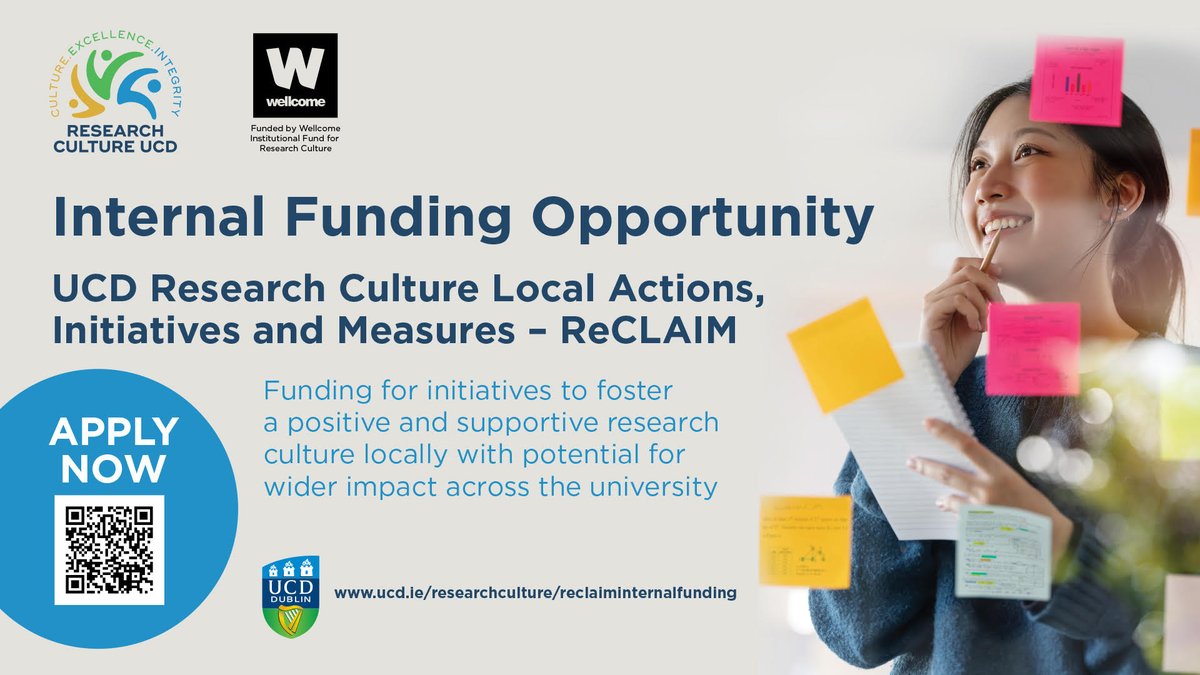 🔔Announcing internal funding for #researchculture @ucddublin  

𝗥𝗲𝘀𝗲𝗮𝗿𝗰𝗵 𝗖𝘂𝗹𝘁𝘂𝗿𝗲 - 𝗟𝗼𝗰𝗮𝗹 𝗔𝗰𝘁𝗶𝗼𝗻𝘀, 𝗜𝗻𝗶𝘁𝗶𝗮𝘁𝗶𝘃𝗲𝘀 𝗮𝗻𝗱 𝗠𝗲𝗮𝘀𝘂𝗿𝗲𝘀 – 𝗥𝗲𝗖𝗟𝗔𝗜𝗠

Round 1 is now OPEN

Learn more/Apply: ucd.ie/researchcultur…