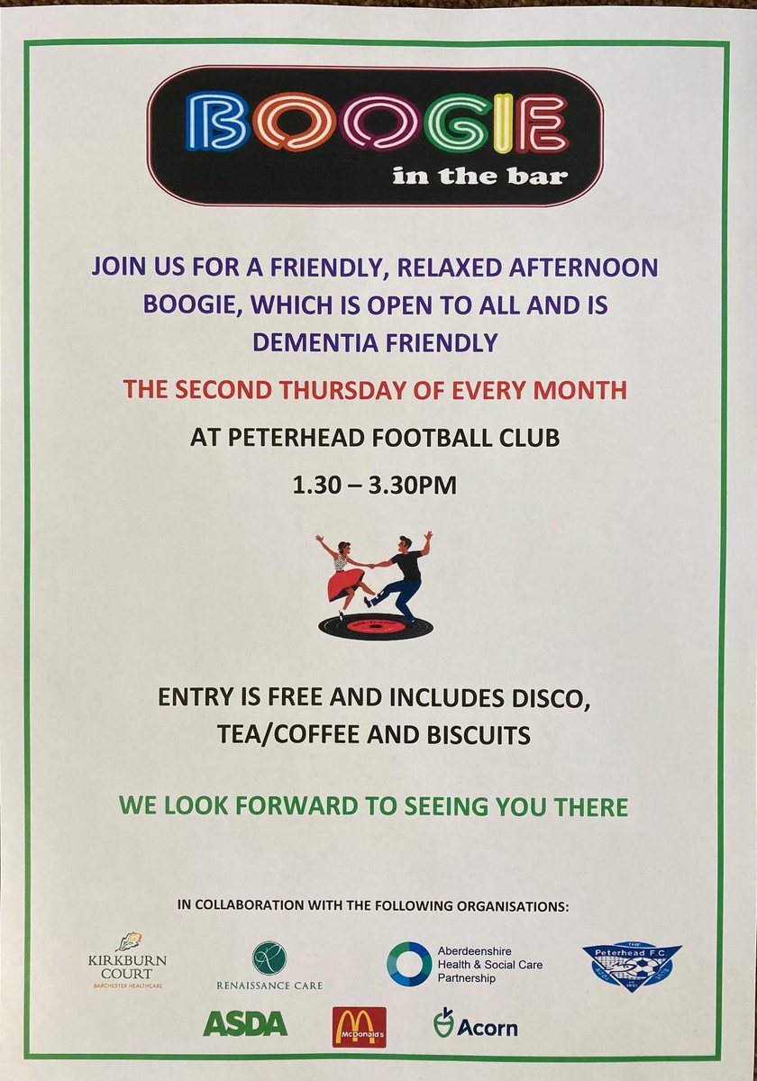 Could you help me promote this event please, from March 2024 it will be back at Peterhead Football club.