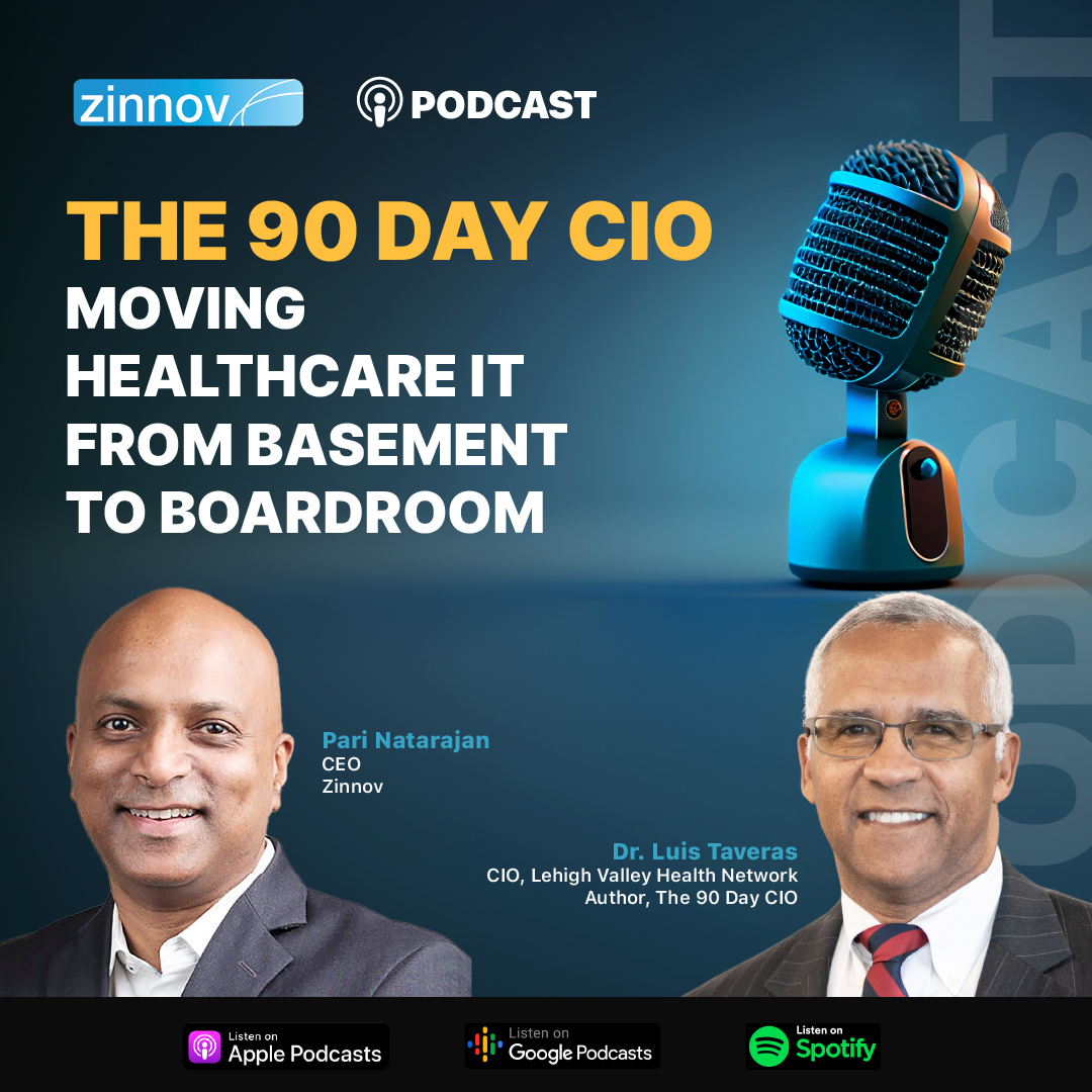 In a recent episode of the #ZinnovPodcast, Dr. Luis Taveras speaks to Pari Natarajan. They discuss the evolving role of the #CIO, and how #Healthcare IT has transformed from a back-office function into a strategic driver of innovation, and more: bit.ly/3SVIYVk 🎧