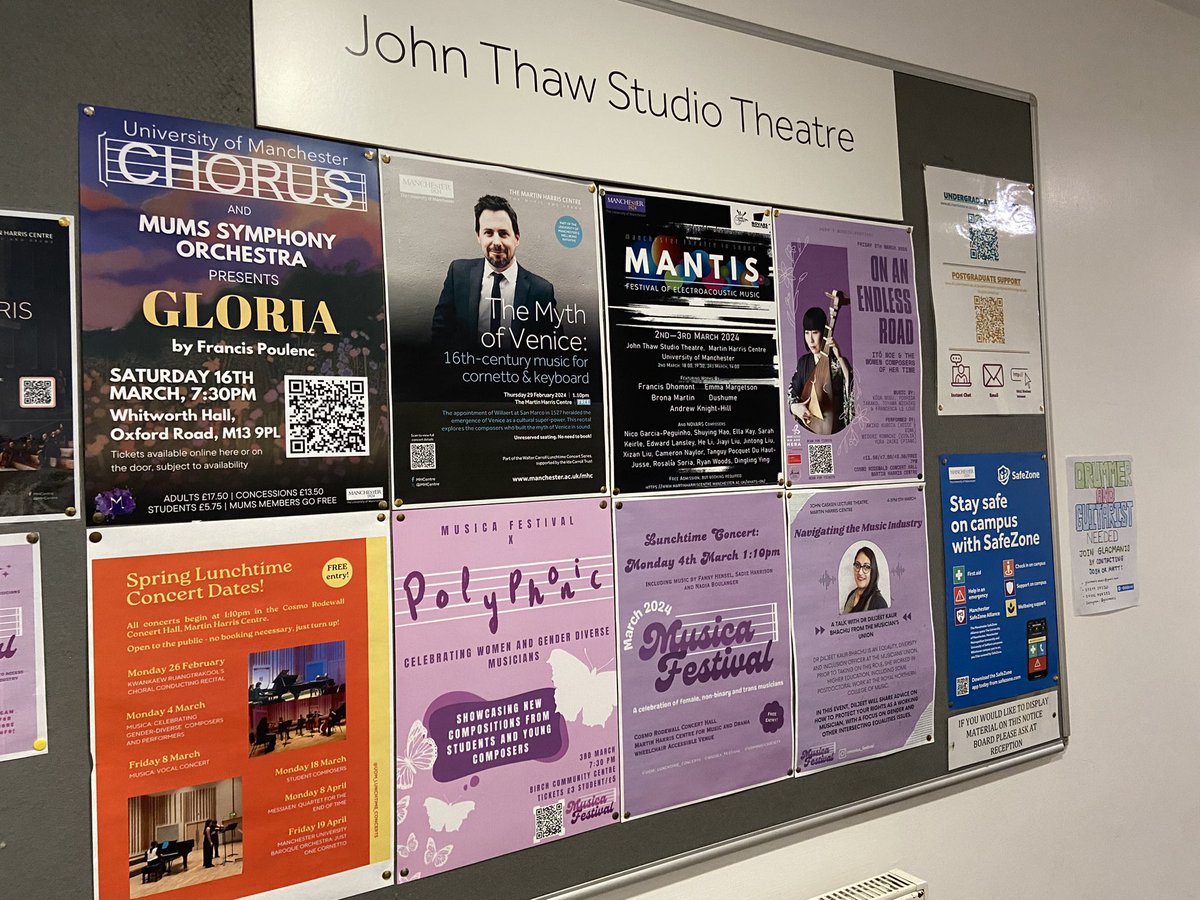 It’s been a while since I’ve featured on a @UoMMusic noticeboard. Recital today at 1.10pm with Silas Wollston ‘Myth of Venice’ 👍