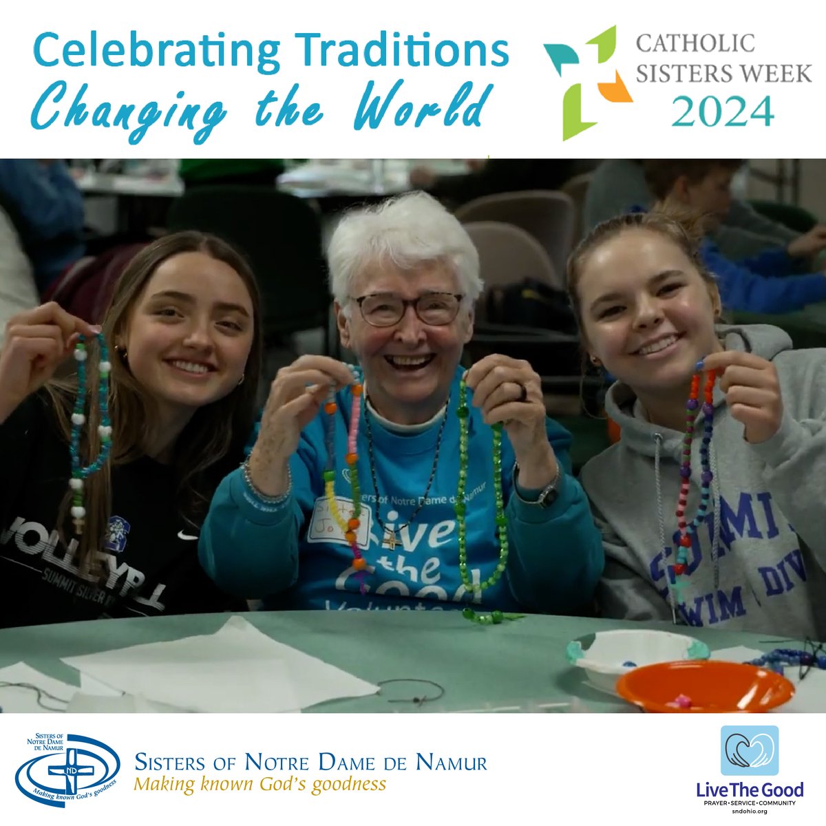 Join Live The Good Opportunity during Catholic Sisters Week, on Saturday, March 9, from 1 to 3 p.m. at Mount Notre Dame campus. We'll be crafting rosaries for an emergency shelter for asylum-seekers in Phoenix, Arizona. Register: bit.ly/Rosary0324.

#CatholicSistersWeek