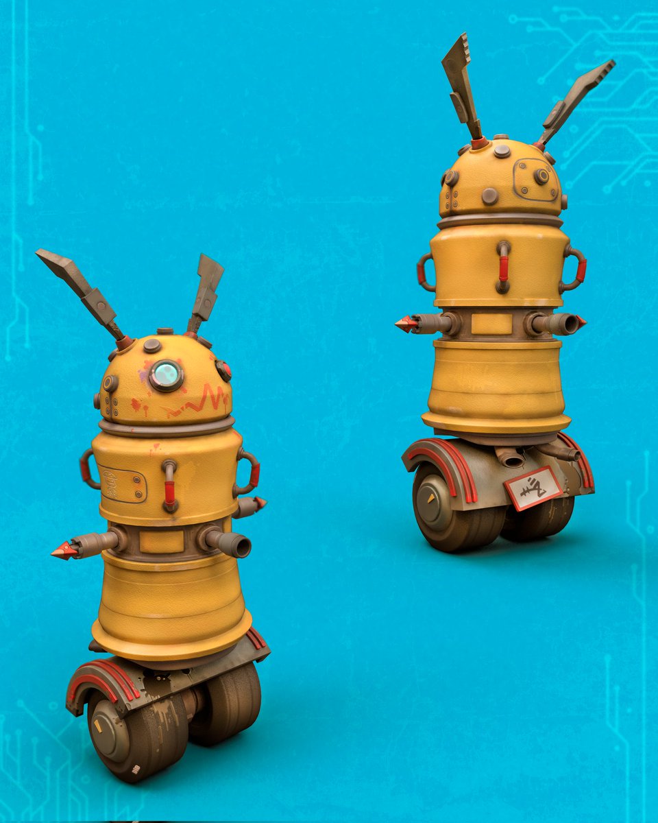 DEmidill's tweet photo. 🪣Good day! Day  practice, made a model out of a bucket and gave it life🪣 #gameart #robot #hardsurface #3dmodeling https://t.co/sU0ixz9ikJ