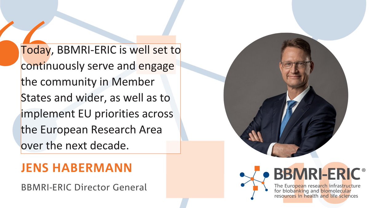 Jens K. Habermann, BBMRI-ERIC Director General, shares: “Today, BBMRI-ERIC is well set to continuously serve and engage the community in Member States and wider, as well as to implement EU priorities across the European Research Area over the next decade”. # BBMRI10thAW