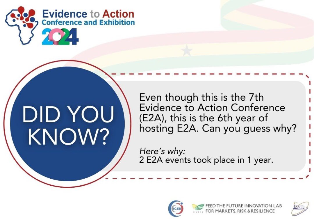 Our 7th annual Evidence to Action Conference (#E2A2024) is getting closer! Looking back at 7 years of successful conversations & far-reaching impact between evidence experts, policy & decision makers, & beneficiaries. Stay tuned for more facts, content, & more! #E2AICED