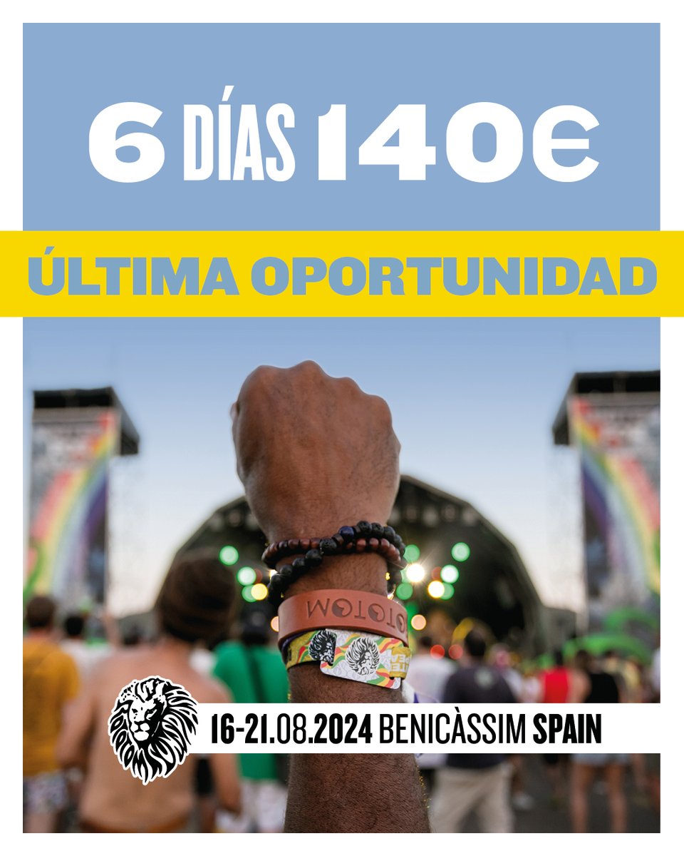 ¡Últimas horas para disfrutar del #rototom2024 al mejor precio ¡No te pierdas la promoción: 6 días de festival por solo 140€📷 📷Reserva antes de la media noche y aprovecha esta oferta única Más📷 : rototomsunsplash.com/entradas/ #rototom #festival #musica #verano #promocion #oferta