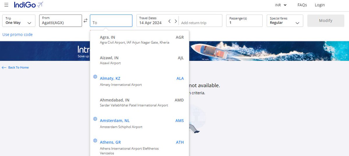#aviation #goindigo #agatti #lakshadweep 
AGX has added in IndiGo  booking engine