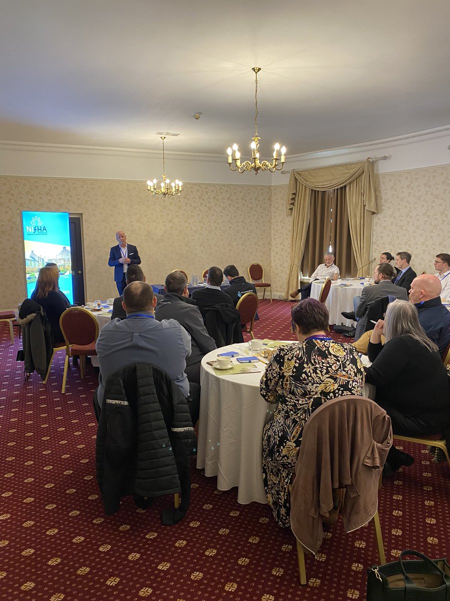 NIFHA's tweet photo. Thank you to our speakers Colum Jordan @staysafe and David Toney @ShihanToney who shared how best to support the wellbeing of your team, and yourself, in this new era of #hybridworking at the @NIFHA associates breakfast, held in the lovely @MaloneHouseGrp
#functionalbreathing https://t.co/vdSpHTcgfZ