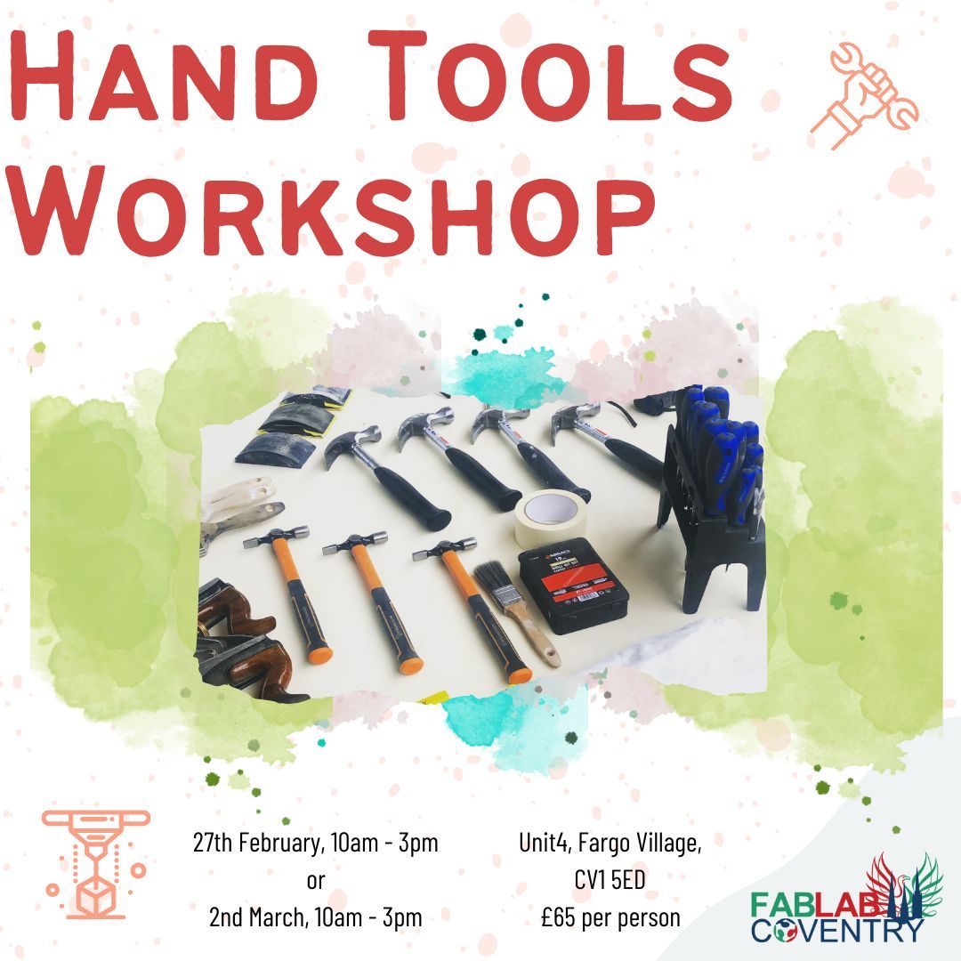 Want to learn some woodworking skills but not sure where to start? We've got you covered. Our Intro to Hand Tools course this Saturday will teach you tips &amp; tricks on how to use a variety of different tools safely &amp; correctly. More info &amp; booking: buff.ly/4bV9cPd