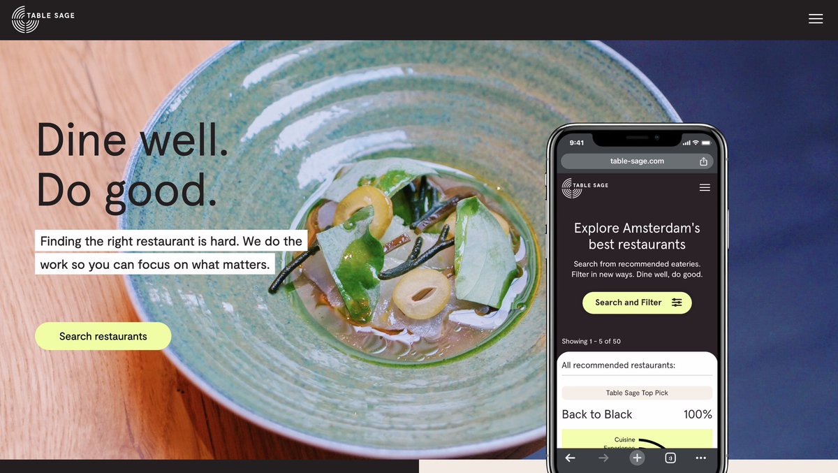 WE’RE BACK!

You can now see a selection of #Amsterdam’s 50 #BestRestaurants reviewed and scored according to #values rather than stars.