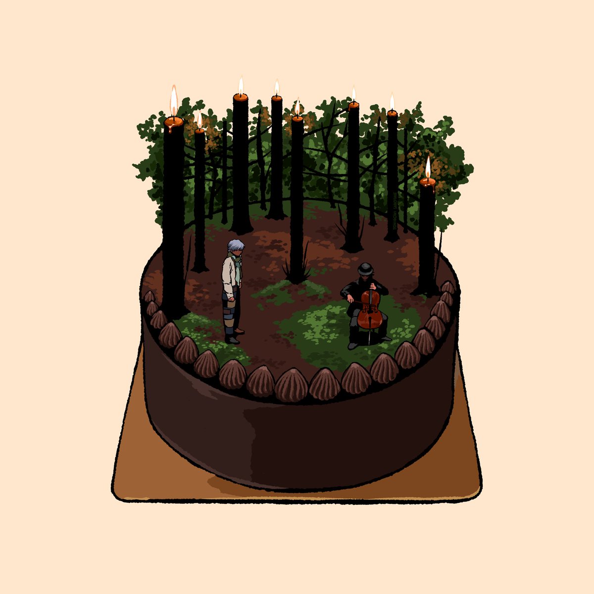 「4年に一度の誕生日ケーキ #うるう 」|ときどきサボタージュのイラスト
