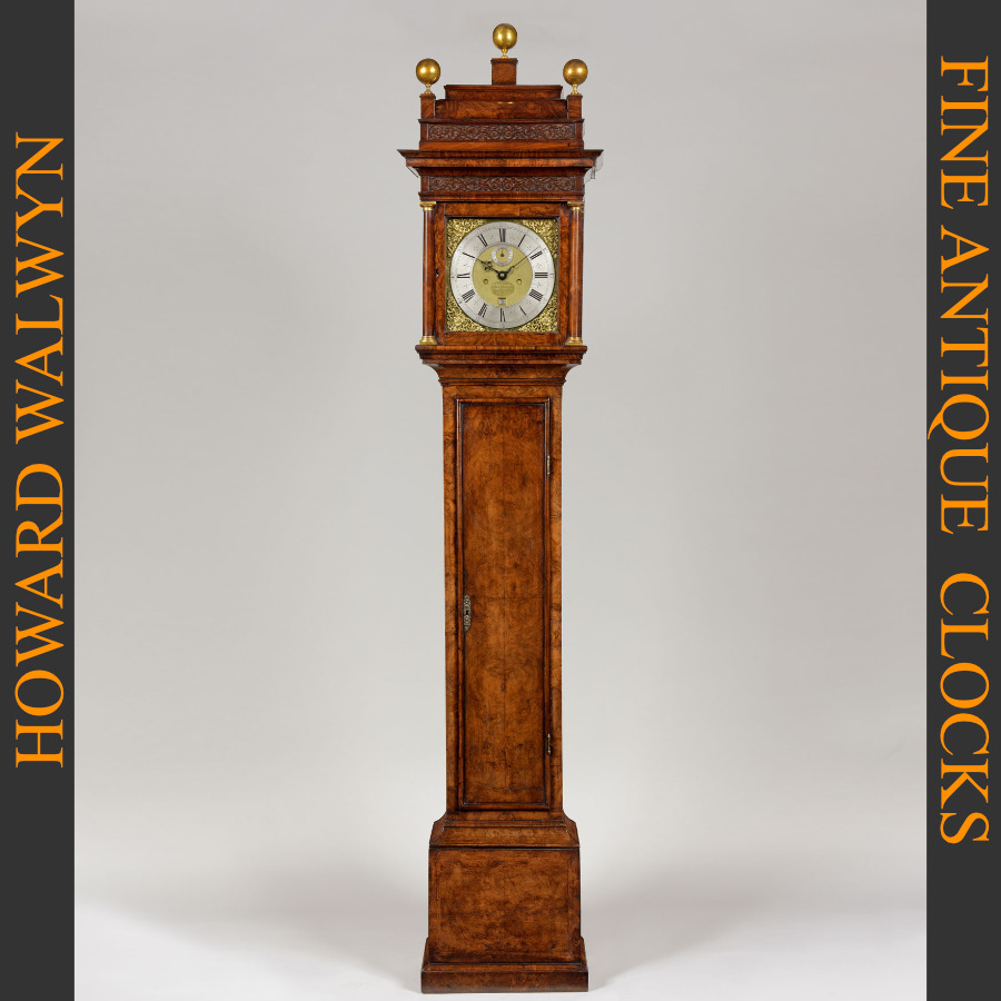 HowardWalwyn's tweet photo. THOMAS TOMPION &amp; EDWARD BANGER, N° 463
London circa 1707
A fine and rare Queen Anne period ‘Type 3’ longcase clock by this famous partnership.
The case is veneered with figured walnut. 
https://t.co/anPBRZdgPw
#antiqueclocks #longcaseclocks #tallcaseclocks #londonclocksdealer https://t.co/BmVE2Q0oaX