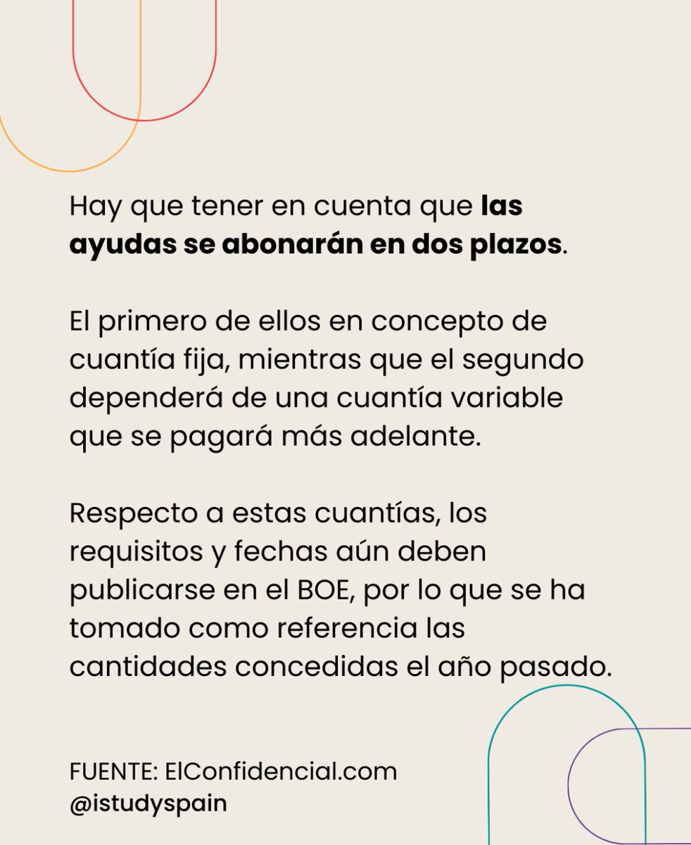 istudyspain's tweet image. Continuación: Becas MEC para el curso 2024-2025. 

#estudiarenespaña #istudyspain #estudiaenespaña #españa #becas