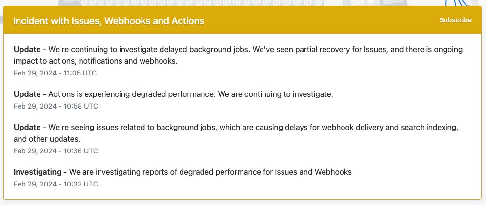 Nice DX from <a href="/vercel/">Vercel</a> when GitHub Webhooks are having a service degradation.