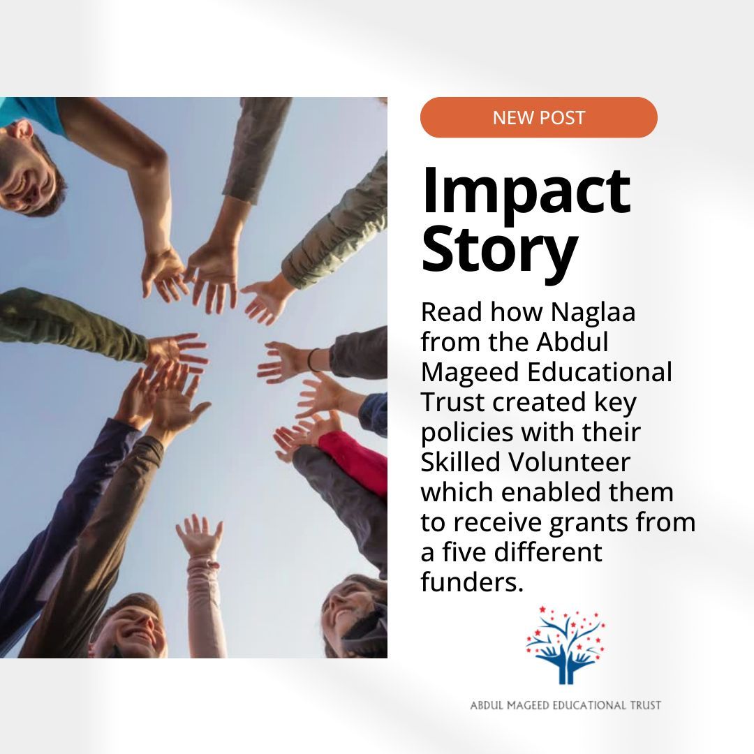 📣 New Impact Story! Explore how skilled volunteers transformed Abdul Mageed Educational Trust with key policies, unlocking grants from five funders! buff.ly/3IhSv3e🌟#SkilledVolunteers #ImpactStory #Growth #Education #Policies #LinkUPLondon #VolunteerImpact #ChangeMaker