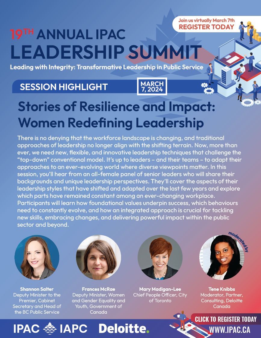 IPAC_IAPC's tweet photo. In this session, you’ll hear from an all-female panel of senior leaders who will share their backgrounds and unique leadership perspectives. 

Join us and save your spot today: https://t.co/5QYnnrMmEp https://t.co/Wfdo7wcC5p